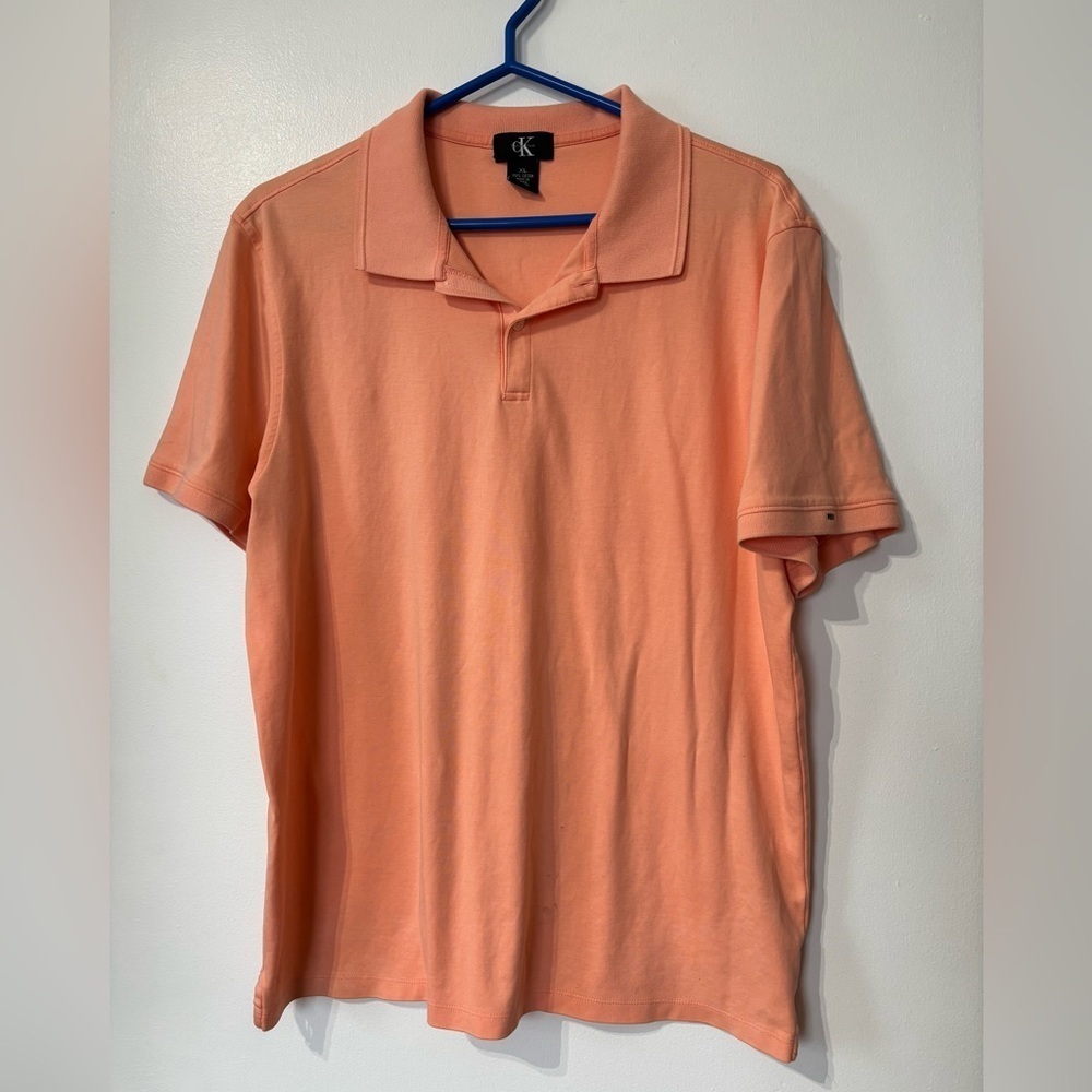 🎉4/30$🎉 Calvin Klein Men's Orange Polo Shirt – Size XL 🧡